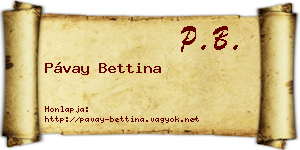 Pávay Bettina névjegykártya